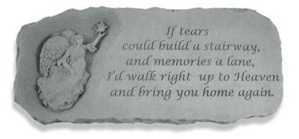 Angel Garden Bench with Verse If Tears Could a Stairway